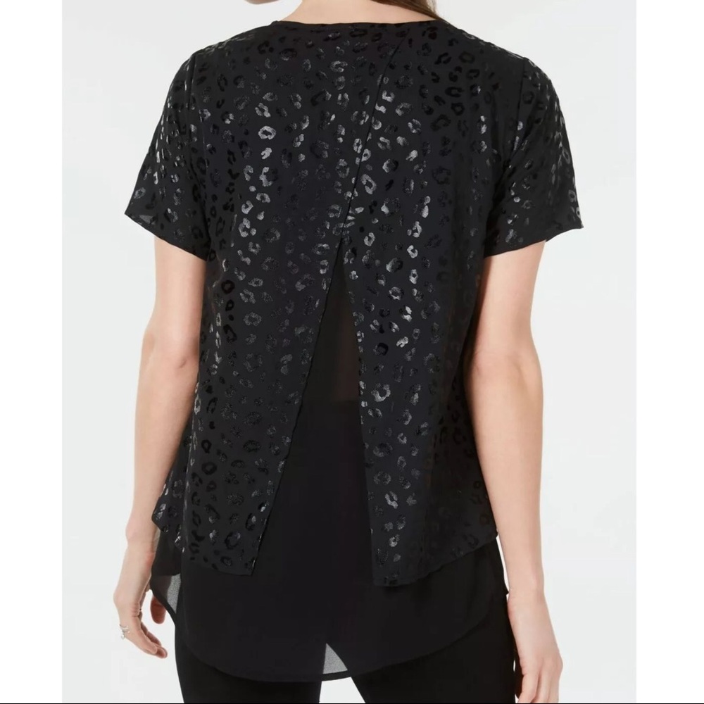 MICHAEL KORS Women's Black Leopard Split-back S